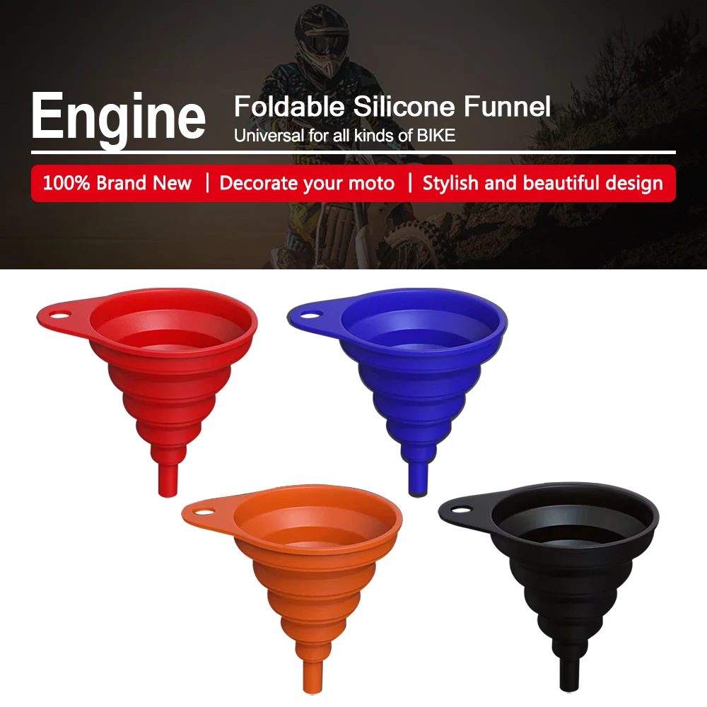 

For KAWASAKI ER5 ER6F ER6N EX250E EX250F EX500R GTR1400 H2 H2R Motorcycle Oil Foldable universal silicone funnel transfer tool