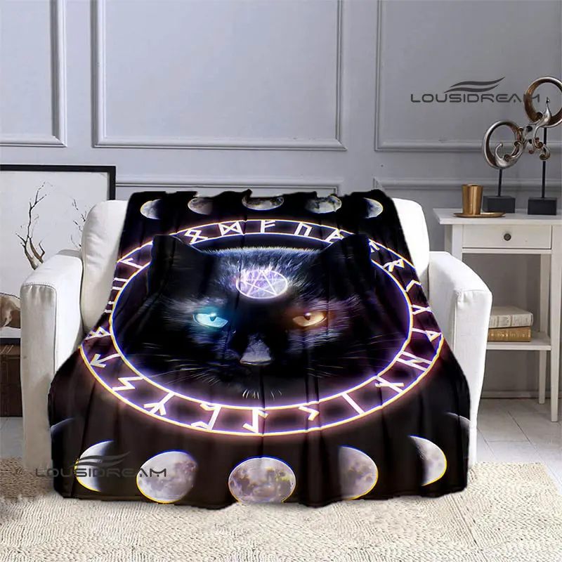 

Satan cat retro print Blanket throw blanket thin blanket Picnic blanket Children's warm blanket birthday gift