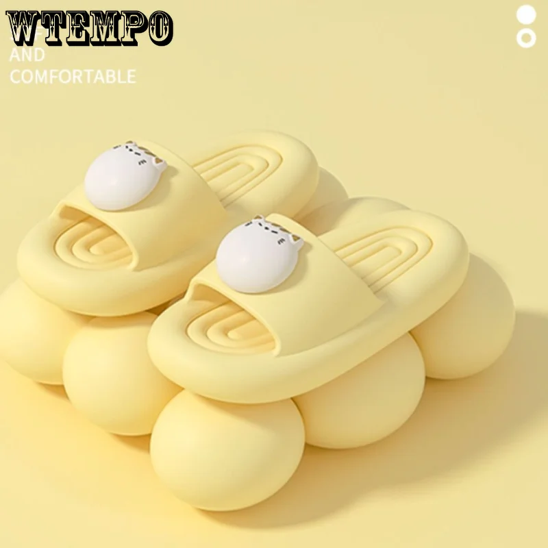 WTEMPO Fashion Woman Slippers Female Summer Cute Cartoon EVA Non-slip Couple Sandal Beach Soft Thick Platform Shoes Wholesale