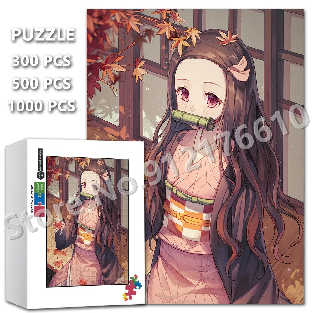 

300/500/1000 Pieces Demon Slayer Anime Comic Assembled Puzzle Educational Toys Kamado-Nezuko Cute Cartoon Girls Jigsaw Puzzle