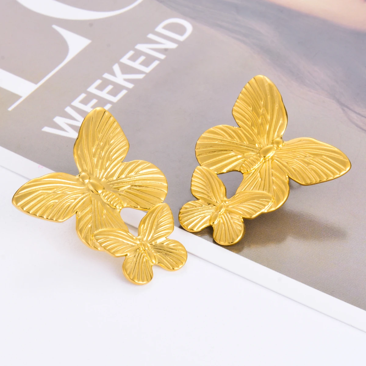

Fashion Butterfly Drop Dangle Earring for Women Metal Stainless Steel Not Fade Pendant Statement Ear Jewelry Party Gift