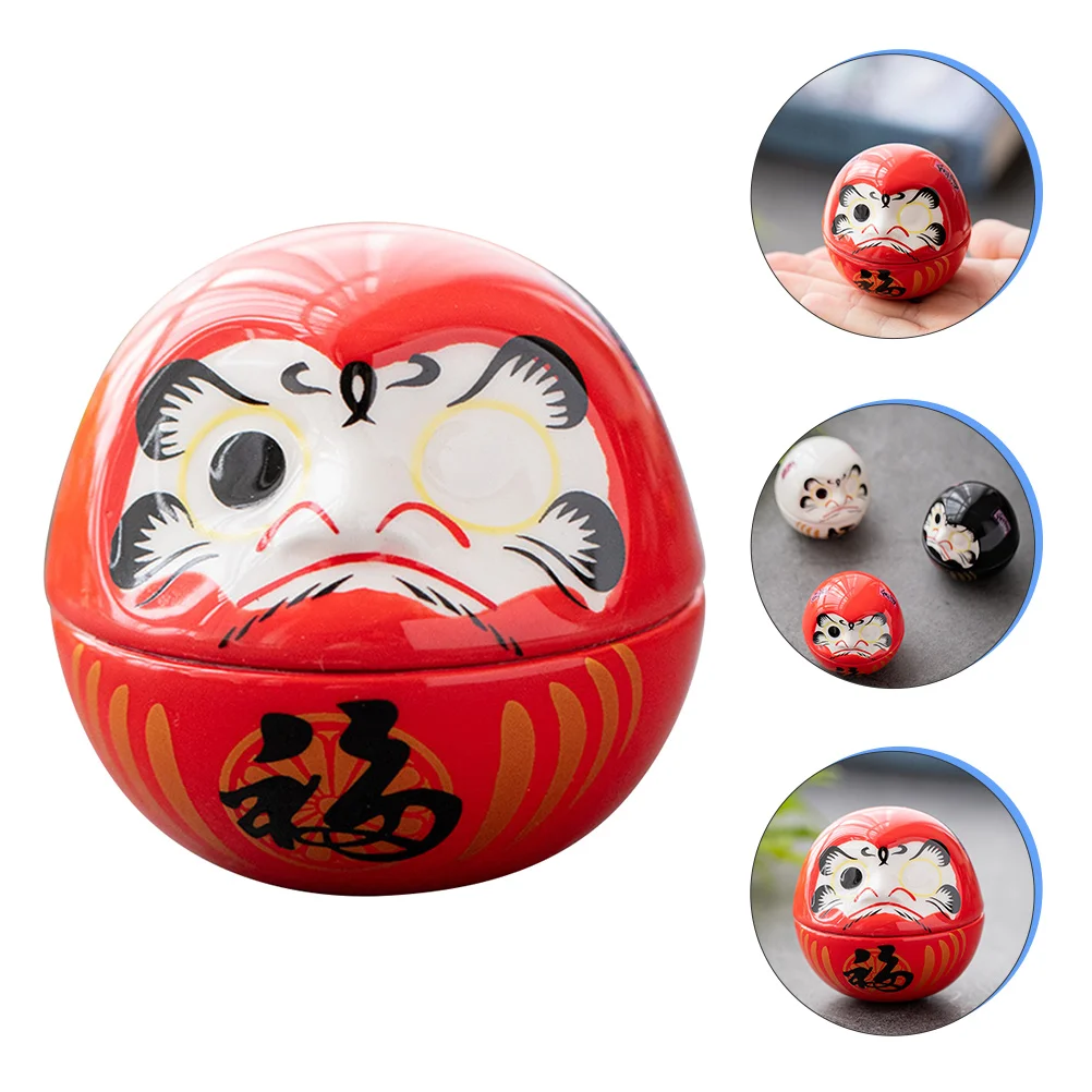 

Daruma Cat Fortune Ceramic Luck Mascot Japanese Ornament Figurine Statue Wobbling Tumbler Chinese Decor Good Toy Meaning Japan