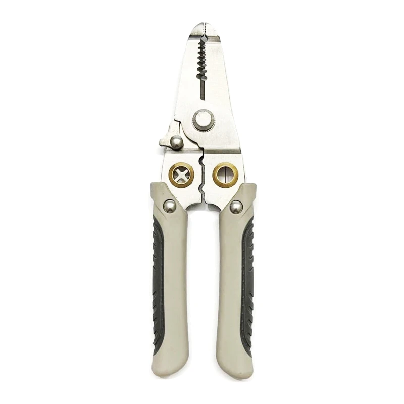 

175mm/7in Wire Crimper Stripper Cutter Multifunctional Stripping Plier Wire Spliting & Winding Tool Anti-slip Handle