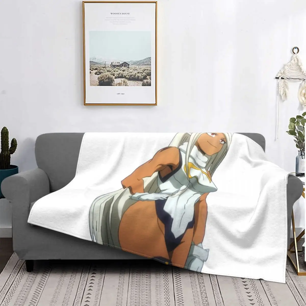 

Manta a cuadros de My Hero Academia Mirko, colcha para cama, colcha de muselina 90, manta Kawaii, manta pickick