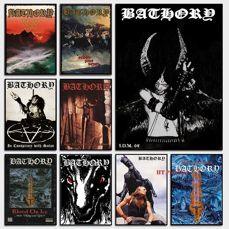 Постер музыкальной группы певицы из тяжелого металла в стиле ретро Bathory Quorthon, Картина на холсте, настенные картины, декор для домашней комнаты, подарок