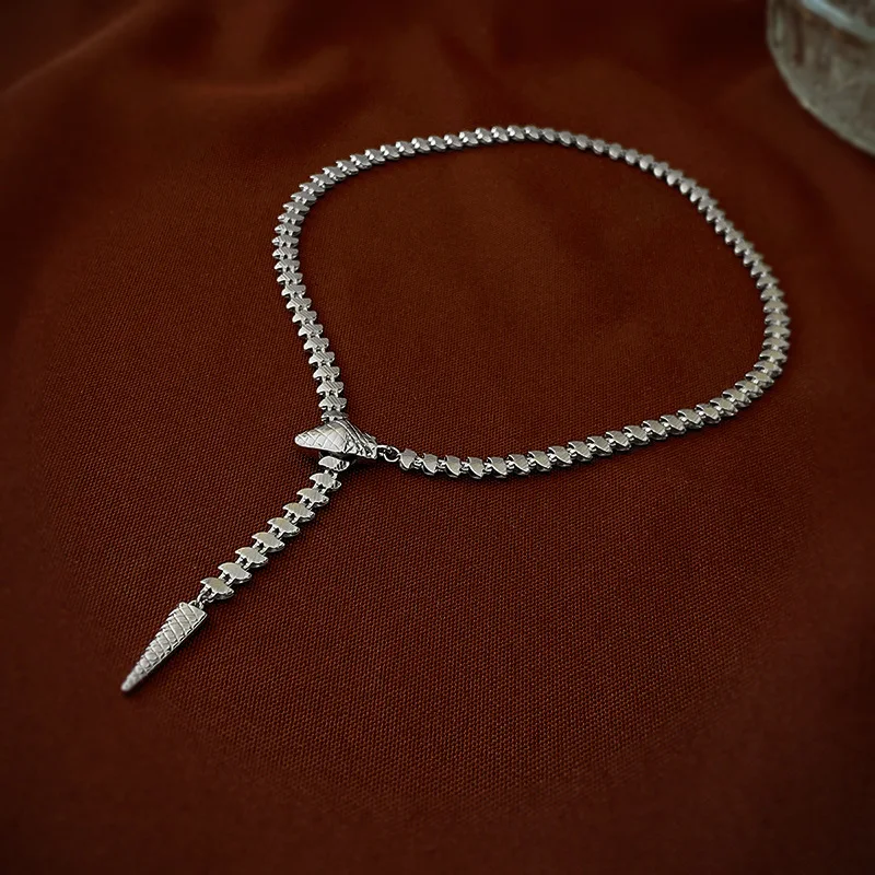 Snake Shaped Necklace Exaggerated Niche In Europe America High-end Collarbone Chain Personalized Design Choker Gift for Women