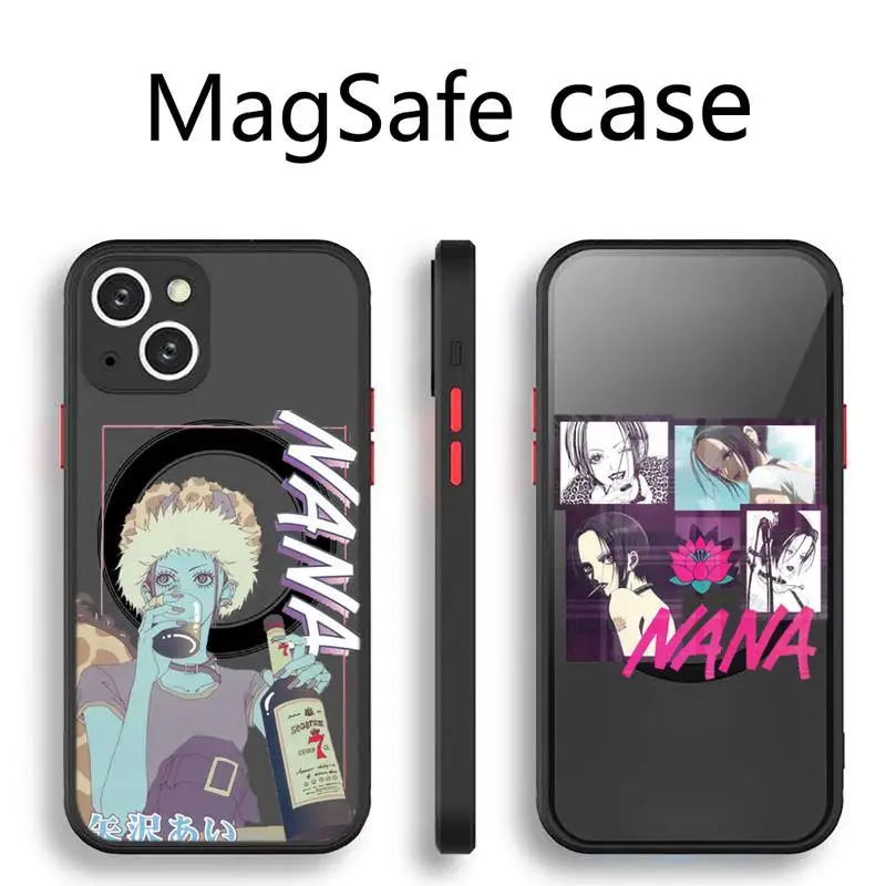 

osaki nana japan anime design Phone Case Transparent Magsafe Magnetic Magnet For iPhone 13 12 11 Pro Max Mini Wireless Charging