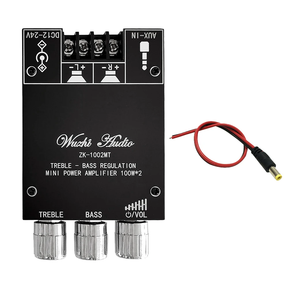 

Стандартная плата с кабелем постоянного тока 100 Вт x2, регулировка высоких и низких басов, мини стерео, двухканальный