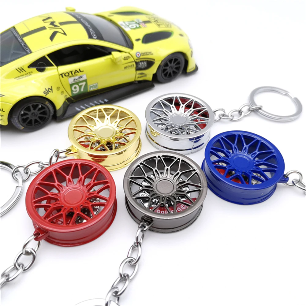 

35mm Car Wheel Rim Keychain Metal Key Chain Turbo Hub Keyring Wheel Tire Styling Creative For BBS Auto Key Holder Accessories