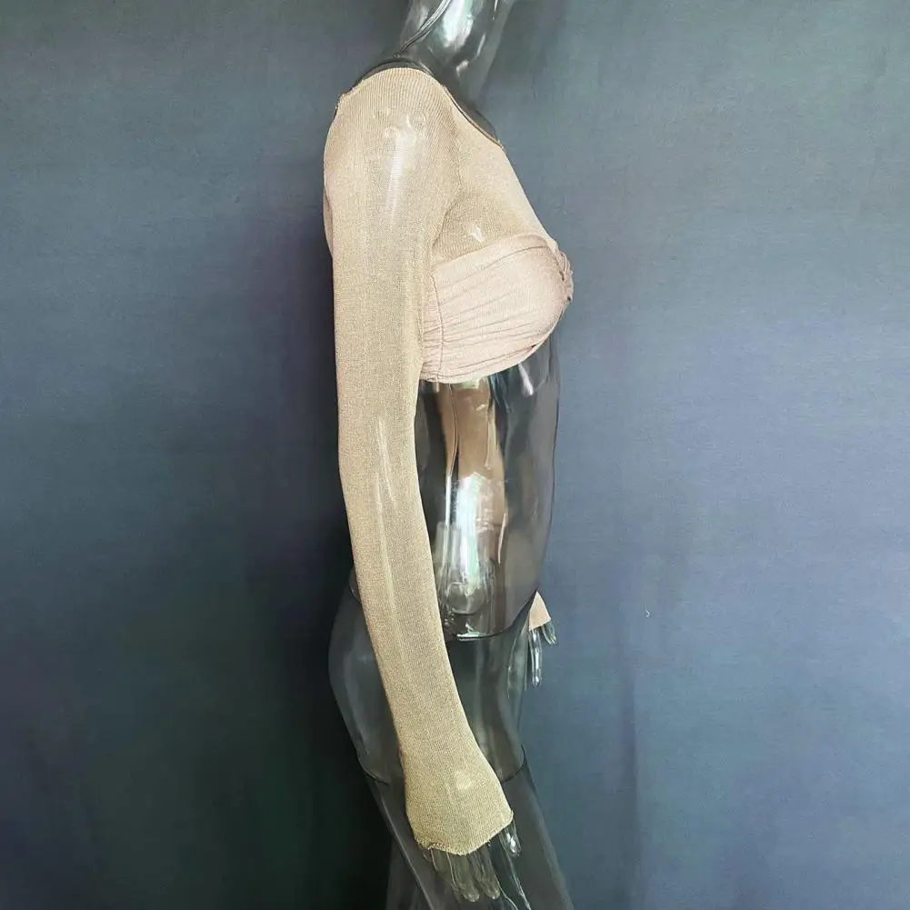 

Женский топ, Прозрачная женская блузка, Женская эластичная короткая футболка