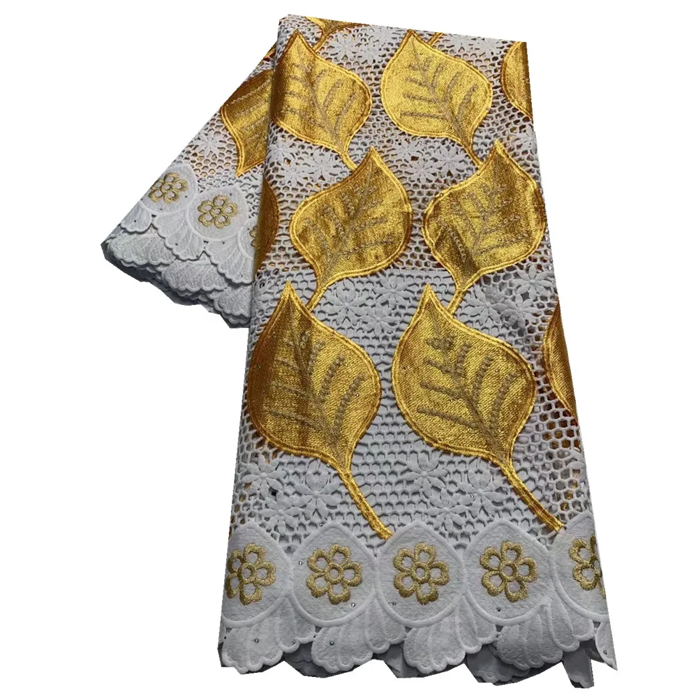 

SJ Lace French White Guipure Lace Fabric 2022 High Quality Nigerian Cord Lace Fabrics Sewing African Lace Fabric For Dress d9-66