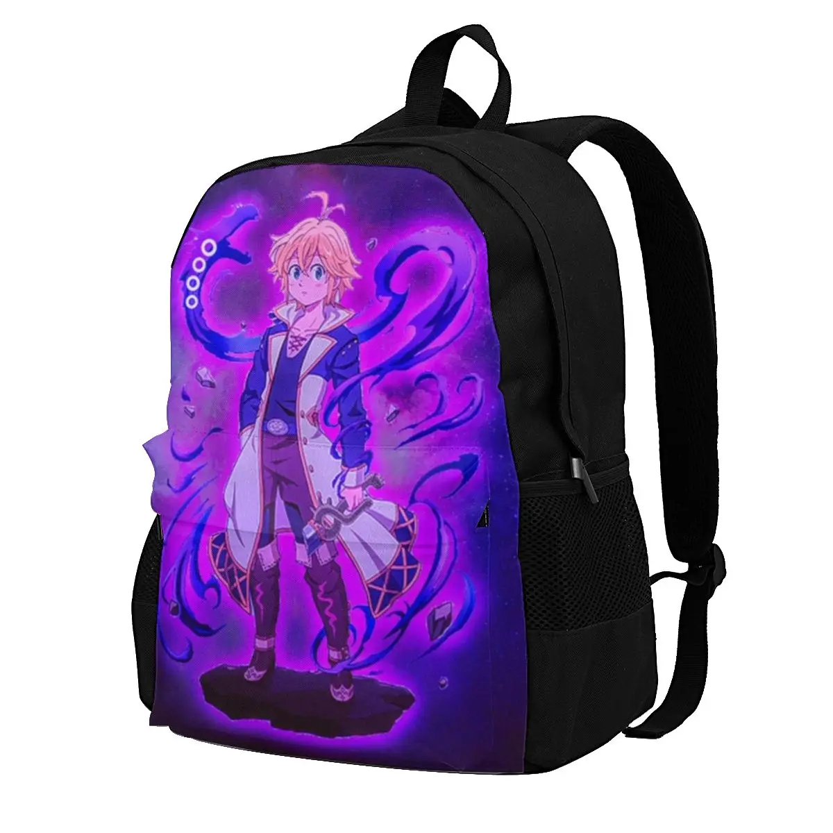 

Meliodas Nanatsu No Taizai Backpacks The Seven Deadly Sins Male Breathable Funny Backpack Polyester Outdoor Bags