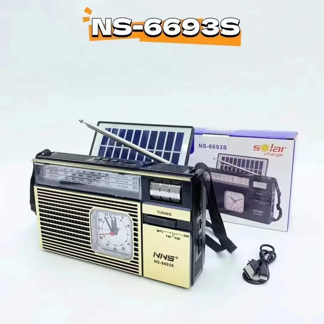 NNS NS-6693S FM AM SW перезаряжаемая радио беспроводной зубчатый динамик с USB SD TF Mp3-плеер