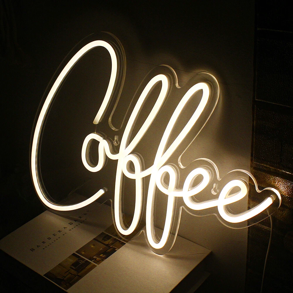 Coffee Shop LED Neon Lights Custom Acrylic Lights Family Party Club Restaurant Room Beautiful Wall Decoration Opening Gift