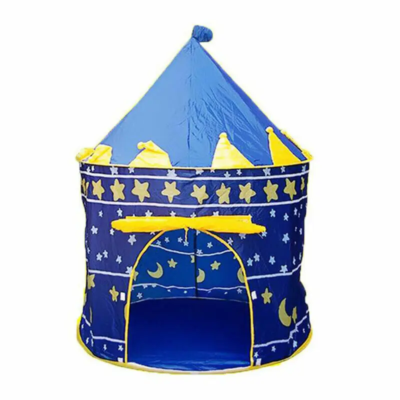 

Outdoor Portable Folding Blue Play Tent Children Kids Castle Cubby Play House