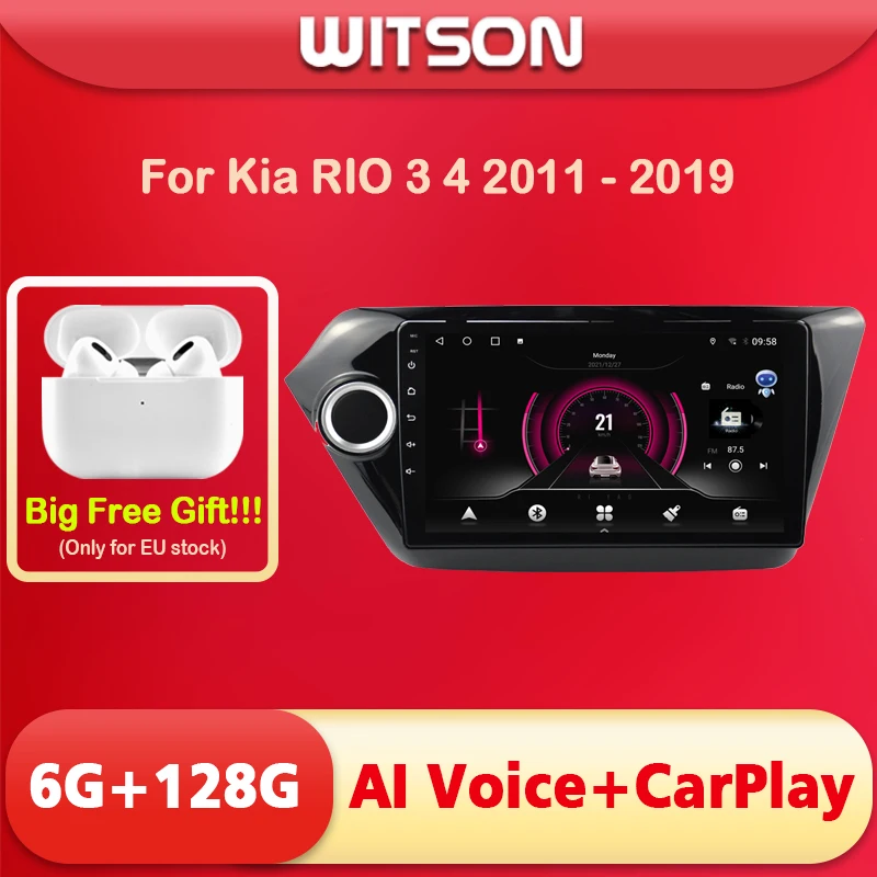 

Автомобильный радиоприемник WITSON 9 дюймов Android 11 AI VOICE 1 Din для KIA K2/RIO 2012 2013 2014 2015 Автомобильная стерео-навигация
