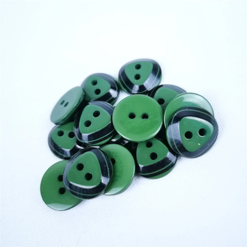 

25PCs 15mm Irregular green buttons 2 Holes Round Black DIY Sewing Buttons For Clothing Accessories Sewing Supplies