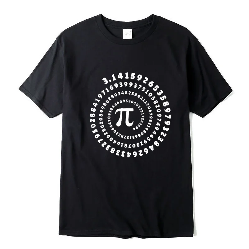 

Мужская футболка Pi с коротким рукавом и математическим геометрическим принтом, Мужская футболка с круглым вырезом, крутая забавная свободная футболка в уличном стиле