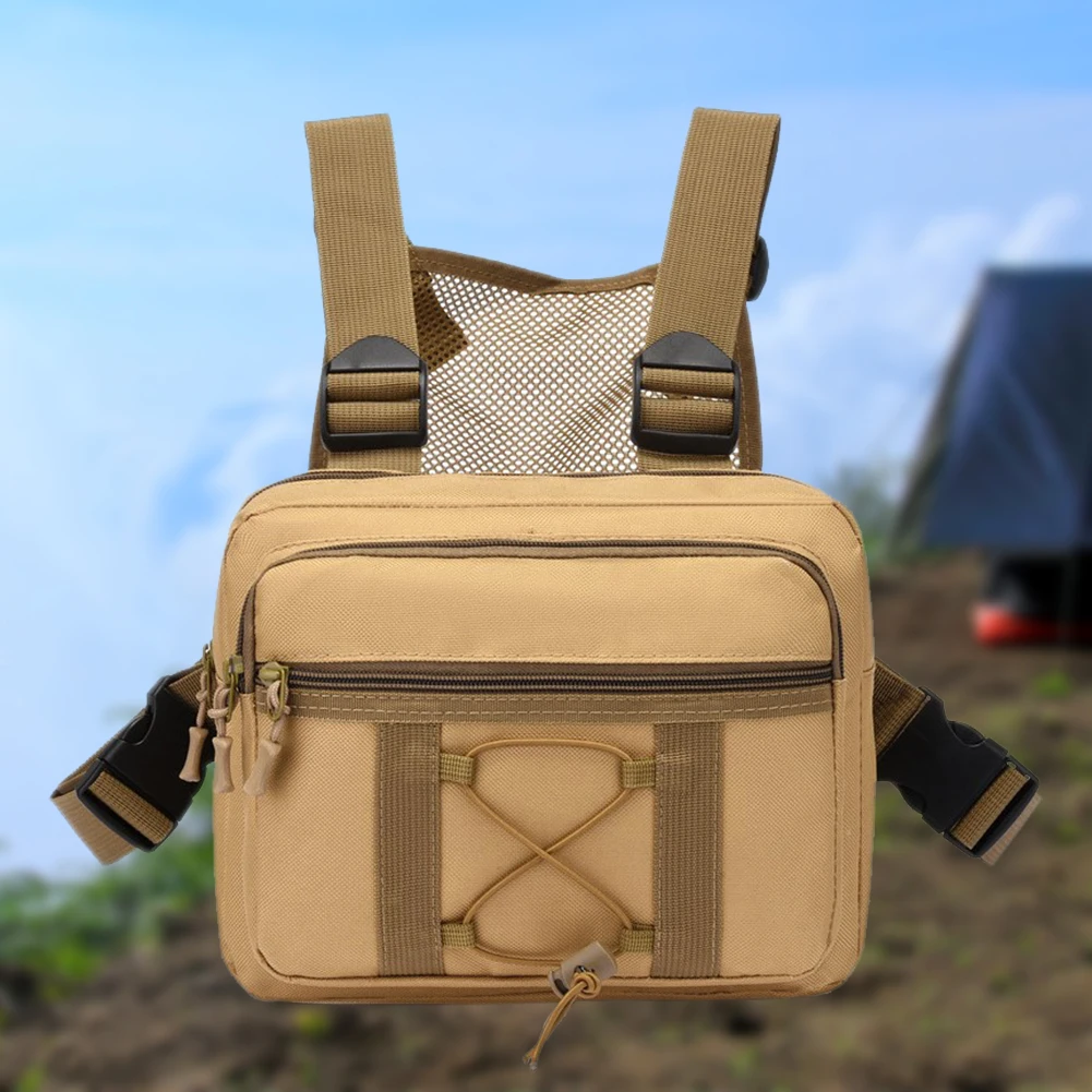 

Men Molle Shoulder Vest Bags Anti-Theft Oxford Daily Messenger Bag Adjustable Safe Multifunctional Portable for Outdoor Camping