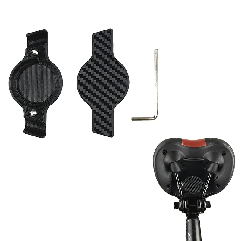 

For AirTag Bike Seat Mount-Road Bicycle Plastic Holder Carbon Fiber Style Film Mountain Bike Seat For Apple Airtag Case