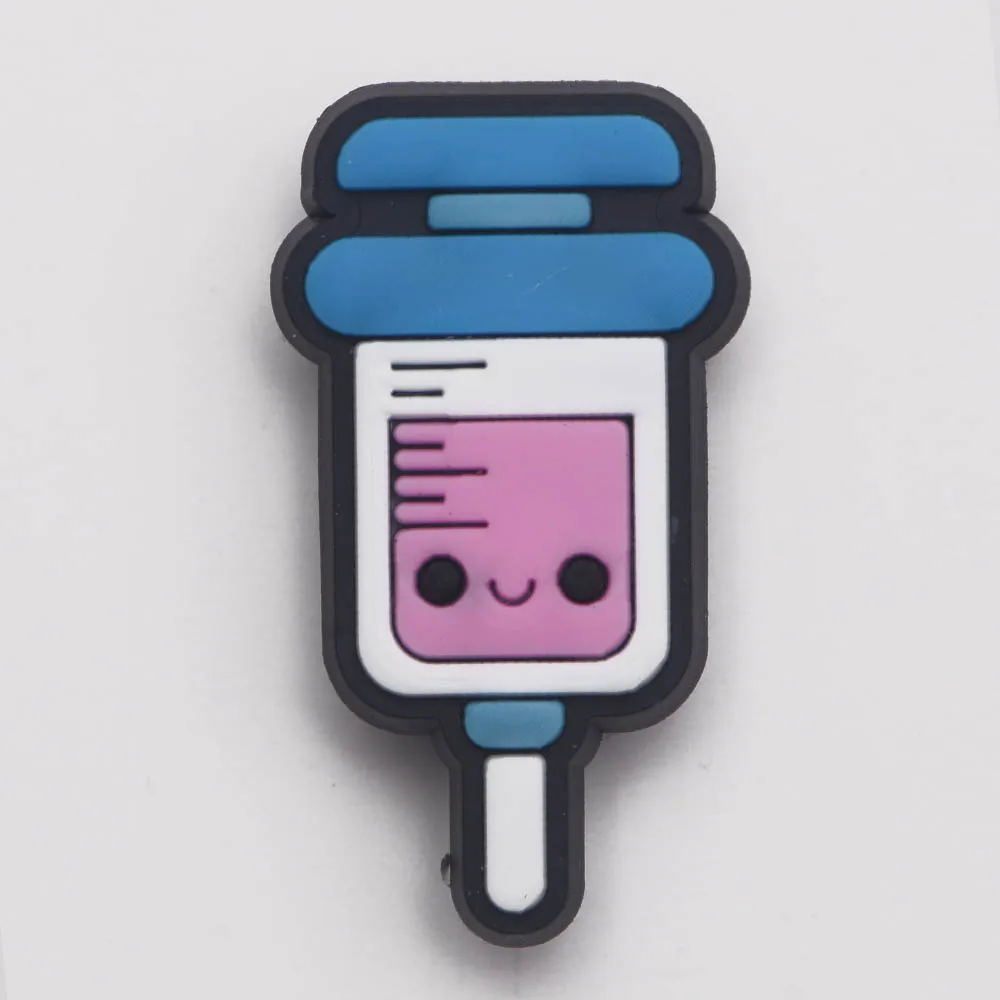1PCS PVC Brooches Ambulance Medicine Bottle Infusion Thermometer Pill Band Aid Tooth Syringe Medical Kits Icons Trinket |