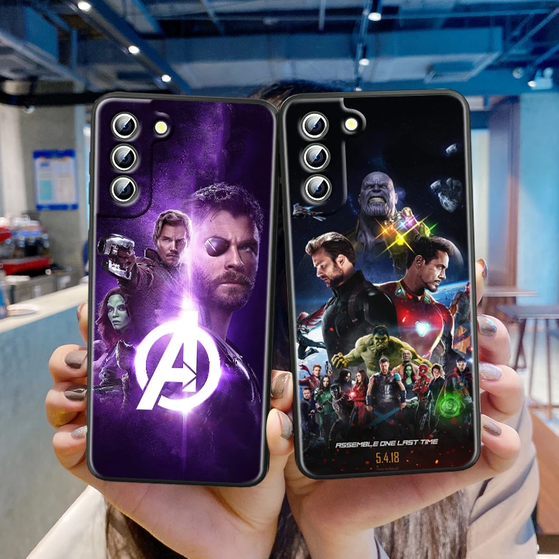 Avengers Captain America For Samsung Galaxy S23 S22 S21 S20 FE Ultra S10 S10e Lite S9 Plus Pro Soft Black Phone Case Coque Capa