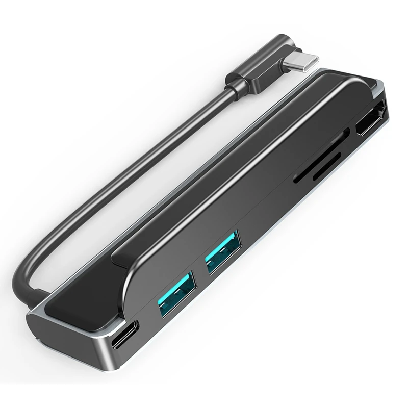 USB-концентратор 3,0 87 Вт PD HDMI-совместимый конвертер Type C 90 градусов многофункциональный боковой адаптер с зажимом для Ipad Pro