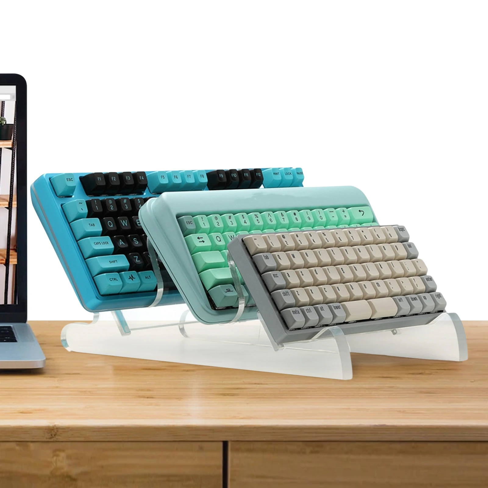 

3 Tiers Acrylic Keyboard Rack Transparent Computer Keyboard Display Holder Portable Fingerboard Holder Stand Riser