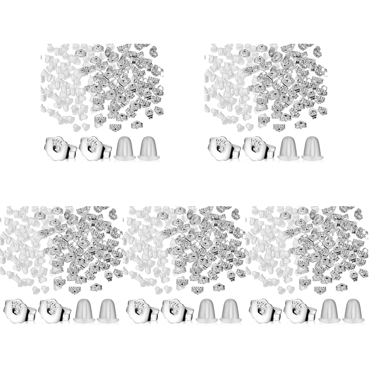 

1000 Pcs Stud Earring Clasps Screw Earrings Secure Locking Plastic Backing Safety Backs Backstops Anti Drop Lifters