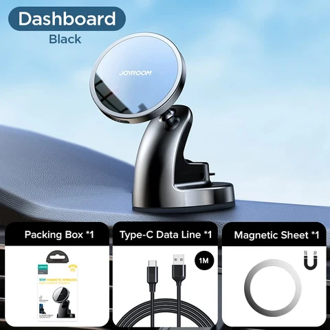 Joyroom 15w Qi Magnetic Car Holder Wireless Charger para iPhone 14 13 12 Série Fast Air Vent Charging Phone Teller Charger