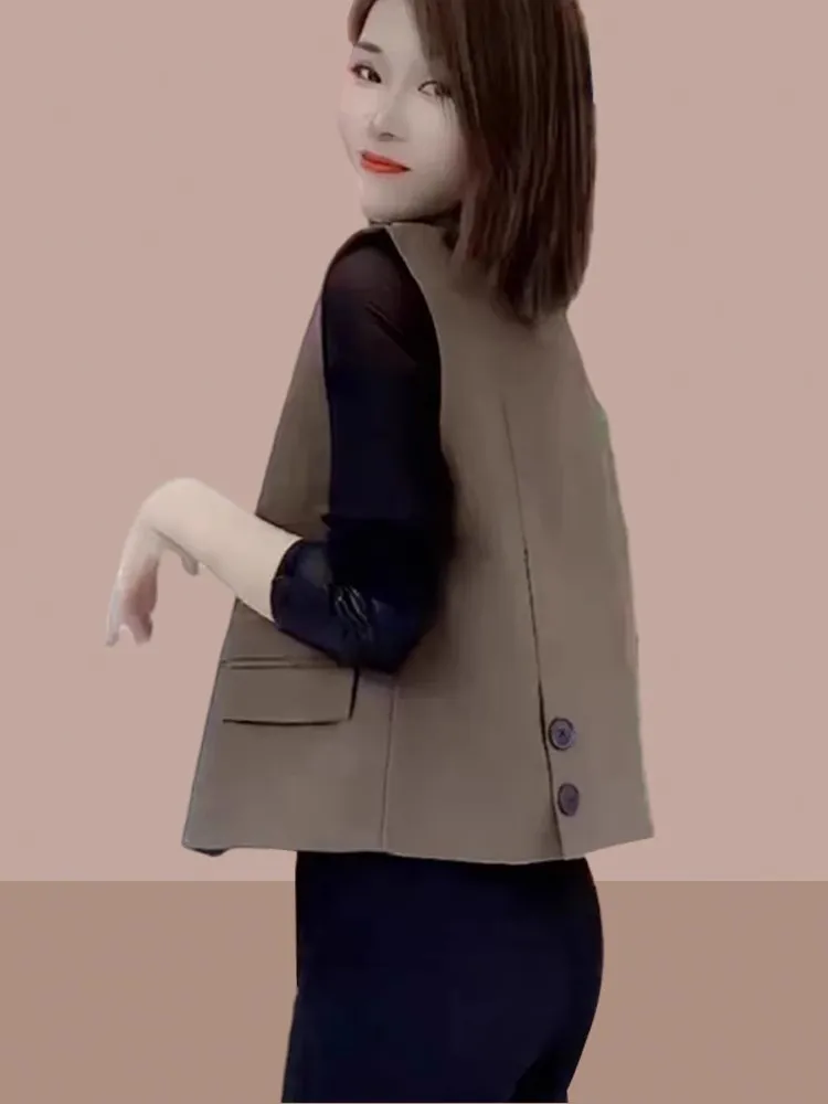 Костюм жилет женский весенне-осенний 2024 новый модный короткий костюм в стиле