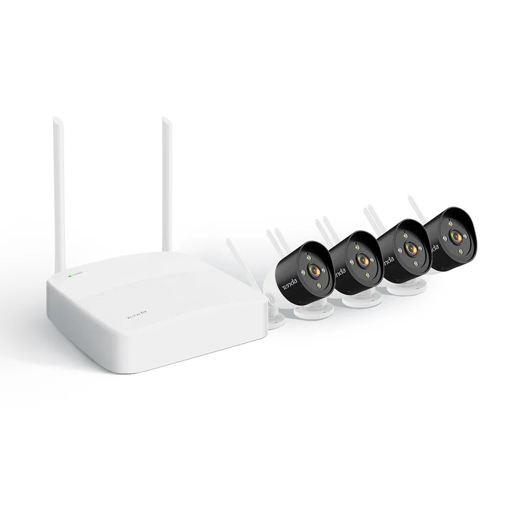 

Tenda K4W-3TC 2K NVR 4 + 4x IP-камера 4-канальная Беспроводная HD-видеокамера безопасности Wi-Fi камера s 3MP супер полноцветная H.265