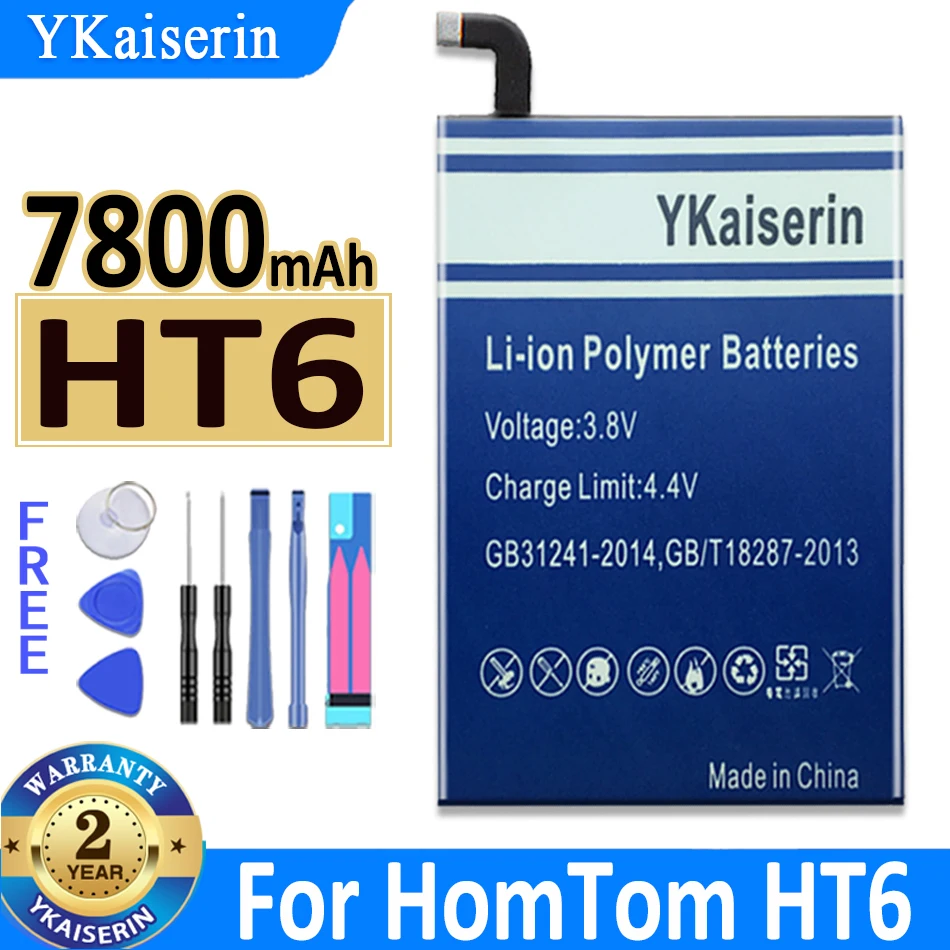 

YKaiserin Battery HT 6 7800mAh For HomTom HT6 MTK6735P 5.5 Inch Bateria + Free Tools