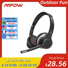 Mpow HC5 Bluetooth 5.0 Headset For Call Center Office Wireless Wired 2 in 1 22H Long Life CVC 8.0 Noise Cancelling Mic