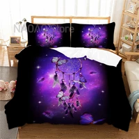 dreamcatcher butterfly bedding sets purple color duvet cover set bed cover single twin queen size polyester bed 3pcs