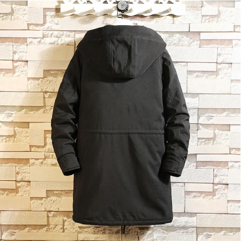 Mid-length Hooded Cotton Winter Coat Men's Korean Version Thickened Warm Jacket Windbreaker Coat Plus Size Men Clothing M-6XL