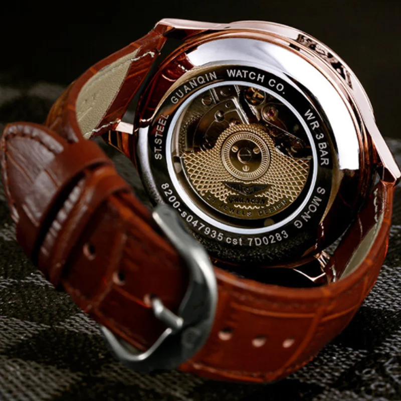 GUANQIN 2021 автоматические часы Скелетон мужские водонепроницаемые механические Топ
