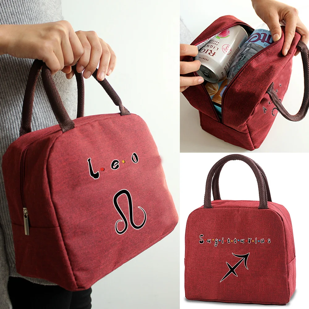 

Constellation Lunch Bag Canvas Picnic Handbag Fashion New Dinner Box Bag School Food Cooler Bag Insulated Bag Camping Travel Bag