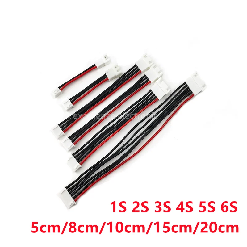 

5PCS JST-XH 1S 2S 3S 4S 5S 6S 5cm 8cm 10cm 15cm 20cm 3239-22AWG Extension Charged Cable Lead Cord for RC Lipo Battery charger