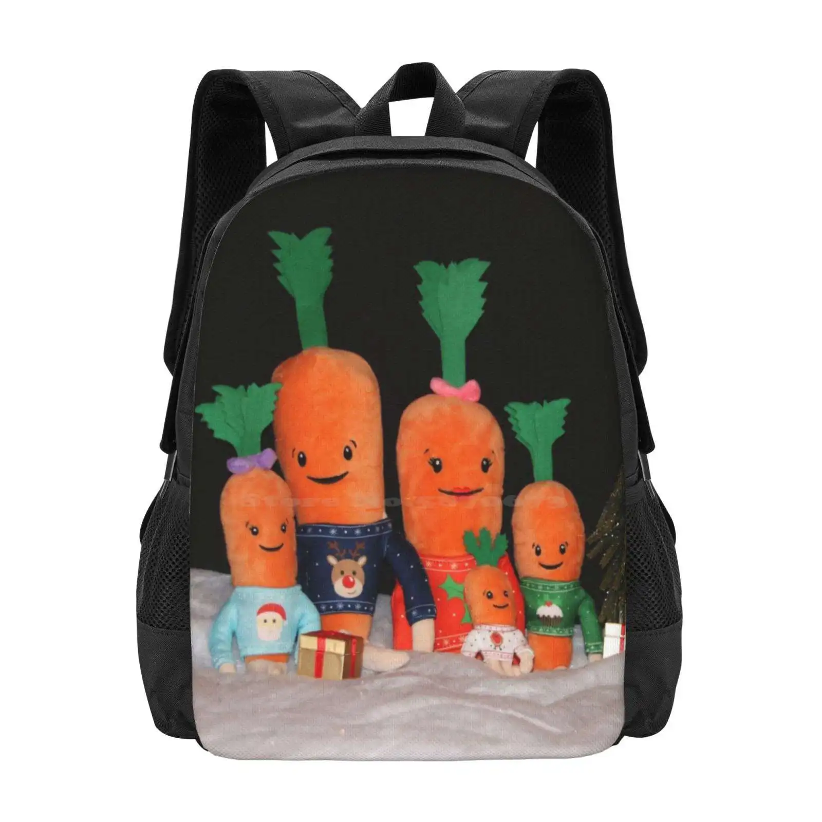 

Kevin The Carrot & Family School Bag Big Capacity Backpack Laptop Kevin Carrot Fun Christmas