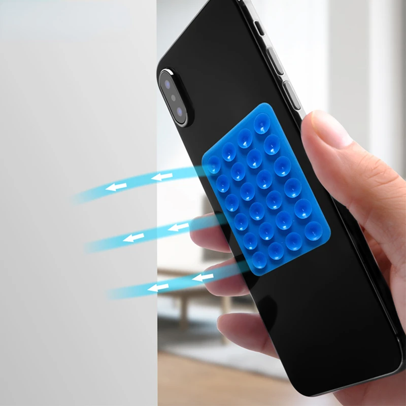 

2023 настенный держатель для телефона на присоске, многофункциональный квадратный нескользящий односторонний силиконовый кожаный чехол на ...