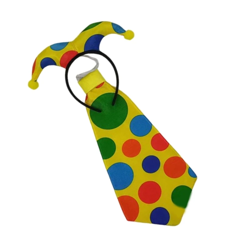 Комплект костюма клоуна Красочный головной убор Повязки на голову с галстуком HXBA