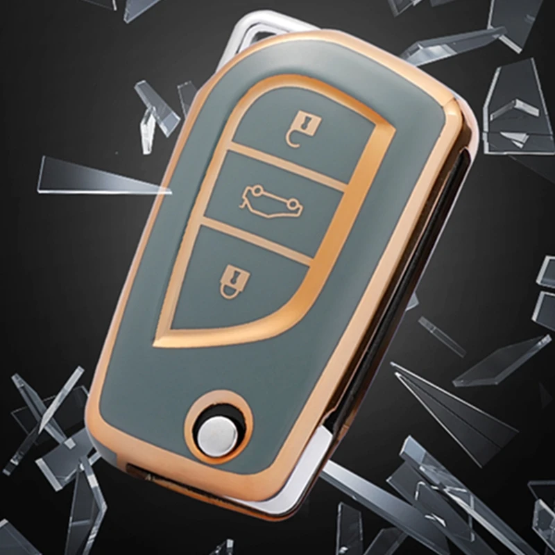

Soft TPU Car Remote Key Case Full Cover Holder For Toyota Auris Corolla Reiz Avensis Verso Yaris Aygo Rav4 Scion TC IM 2015 2016