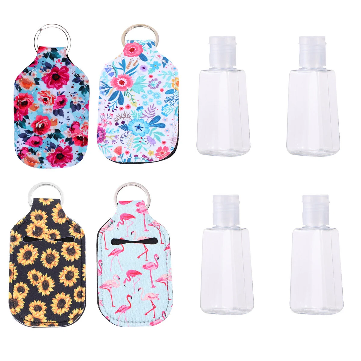 

8 Pcs Bottle Cap Travel Containers Liquids Key Chain Lipstick Bag Portable Soap