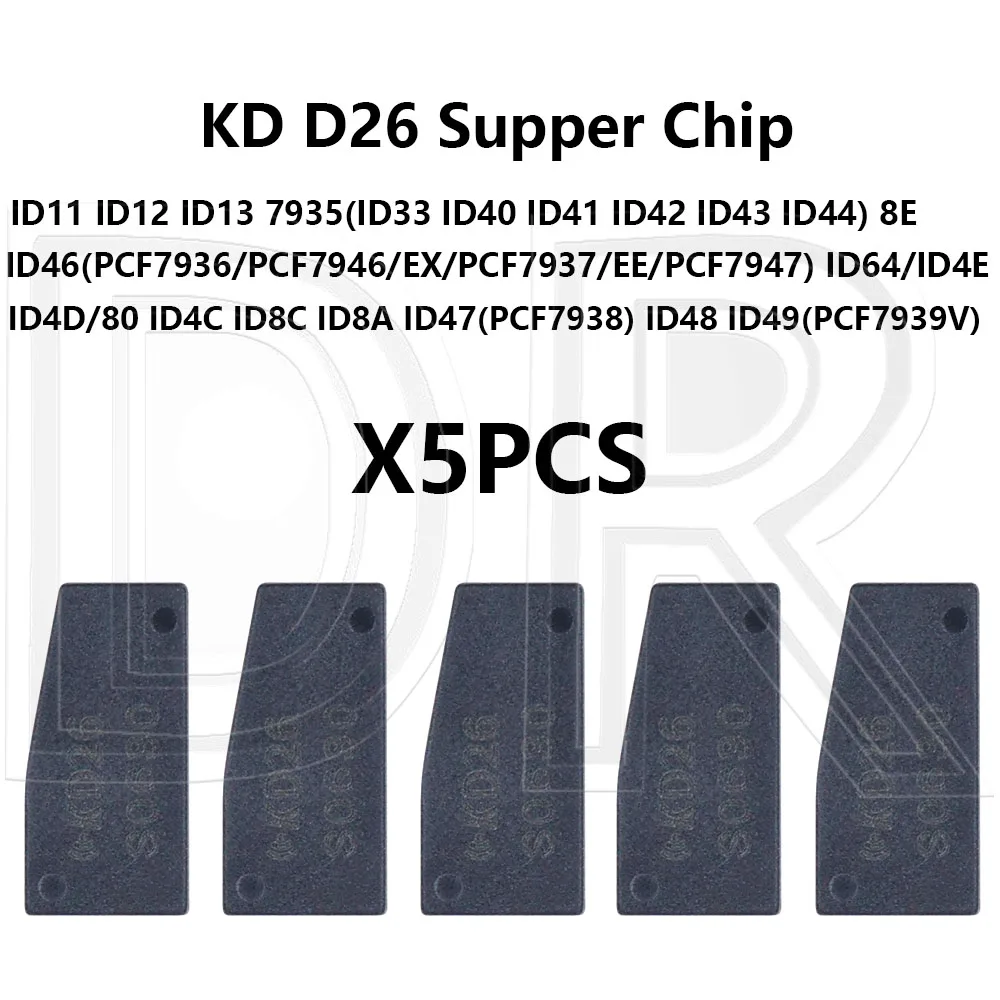 

Отличный KD Super Chip D26 Универсальный пустой чип-транспондер для автомобильного ключа для ID11 ID12 ID13 ID4D/80 ID33-ID44 ID46 ID47 ID48 ID64 8A 8E