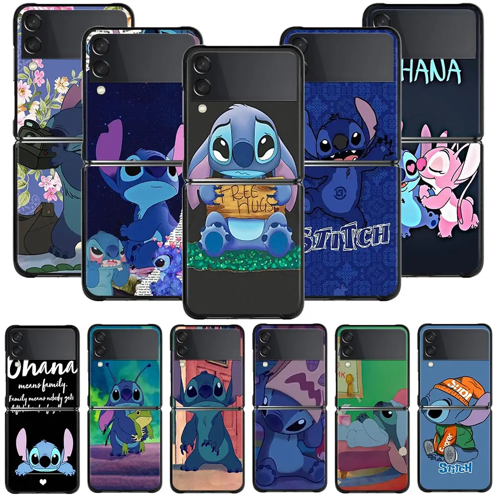 

Disney Cartoon Animation Stitch Case For Samsung Galaxy Z Flip 3 Z Flip3 5G Hard pc Phone Cover zflip 3 ZF Shockproof Coque