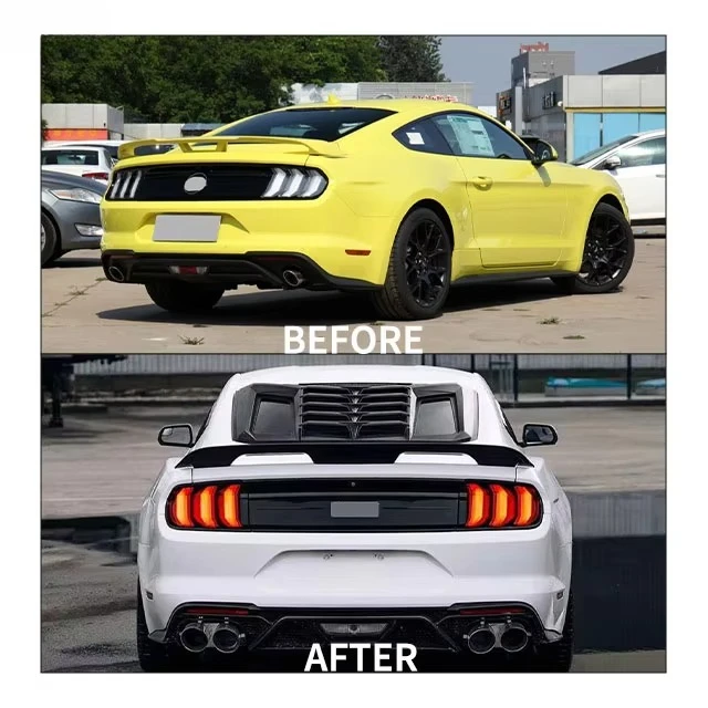 Фото Производство нового состояния для Mustang GT500 2018-2023, аксессуары, автомобильный полный широкий комплект кузова с решеткой переднего и заднего бампера №4