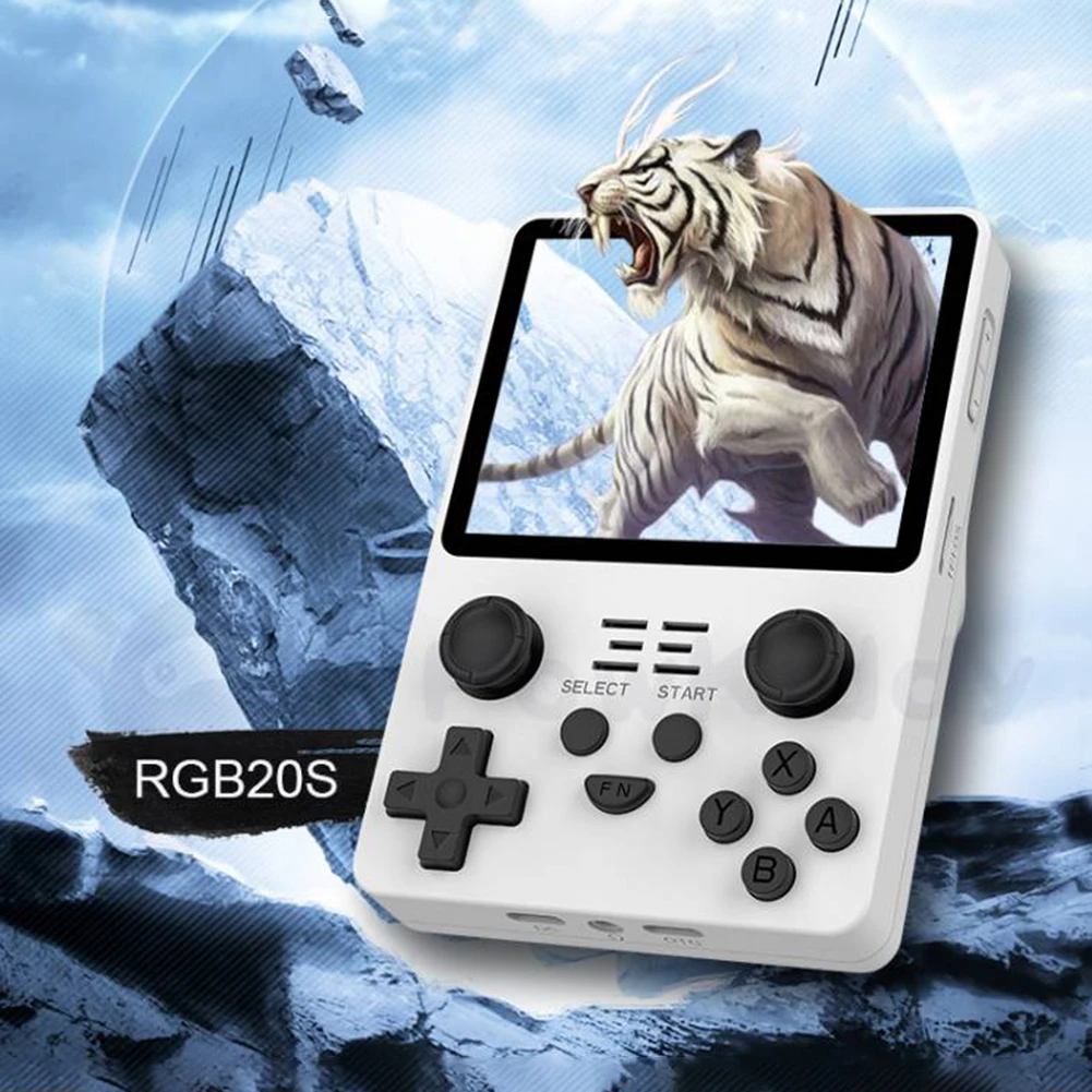 

RGB20S Retro Game Console 3.5 Inch IPS Screen Portable Video Handheld Game Players 3500mAh Type-C for MAME/N64/GBA/FC Simulator