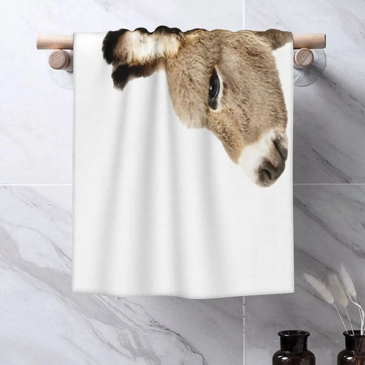 Детское полотенце из микрофибры с принтом осла |