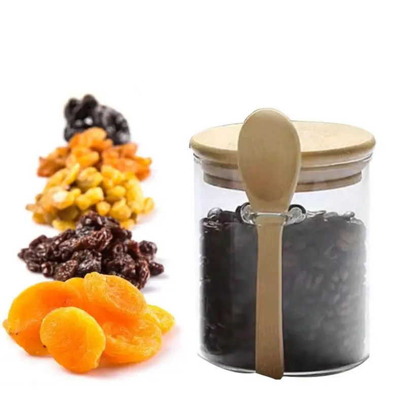 

Food Storage Glass Jar Clear Sealed Canister Container With Lid And Spoon For Loose Tea Salt Sugar Coffee Bean Preservation